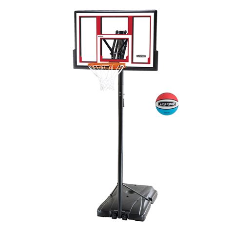 Lifetime 48″ Adjustable Portable Basketball Hoop (Basketball Included ...