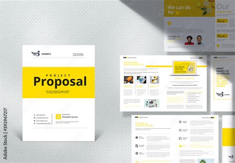 Project Proposal Layout With Yellow Accents Stock Template Adobe Stock