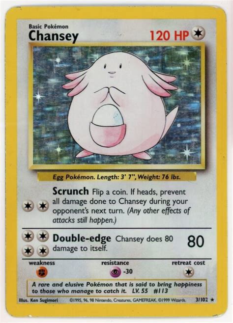 Pokemon Chansey Base Set Holo Rare Froggers House Of Cards