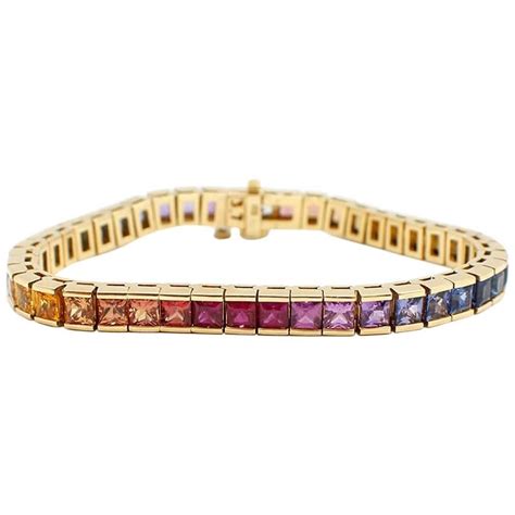 Manfredi Jewels Rainbow Sapphire Gold Bracelet At 1stdibs