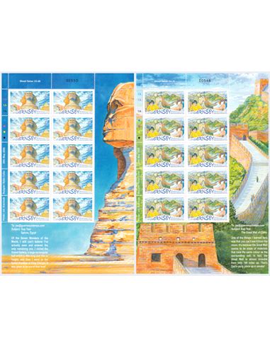 Guernesey n 1099 à 1100 en 2 feuilles collection timbres Europe