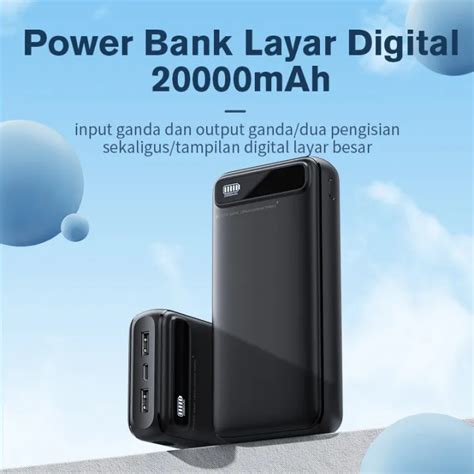 Basike Power Bank 20000mAh Powerbank Portable Pengisian Cepat Kapasitas