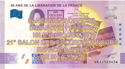 Nouveauté 2024 Billet 0 des 80 ans de la Libération de la France