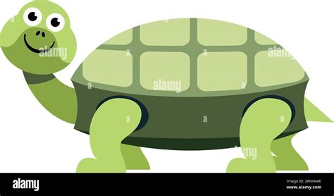 Green Turtle Funny Animal Cartoon Reptile Icon Stock Vector Image