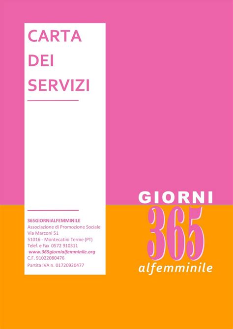 La Carta Dei Servizi By 365GiorniAlFemminile Issuu