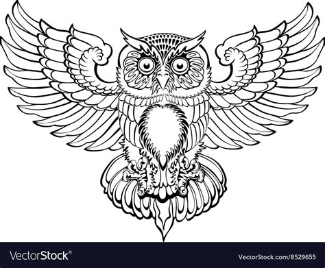 Flying owl Royalty Free Vector Image - VectorStock