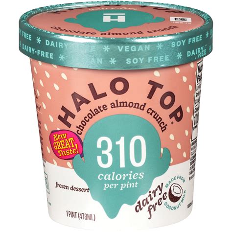 Halo Top Dairyfree Chocolate Almond Crunch Frozen Dessert Pint Fl