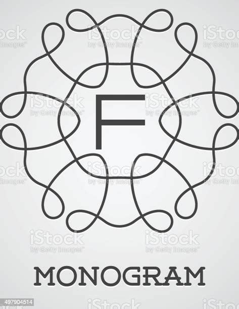 Monogram Design Template With Letter Vector Illustration Premium