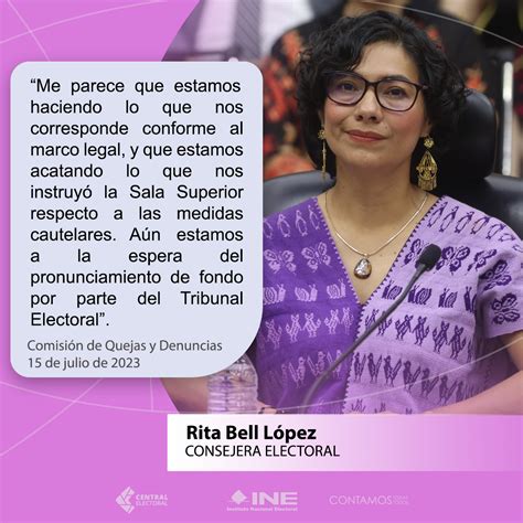 Inemexico On Twitter Palabras De La Consejera Rita Bell L Pez En La