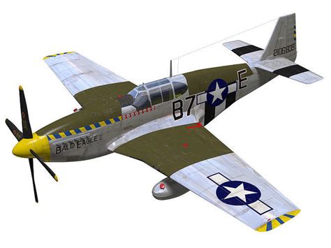 North American P 51B Mustang 3D Model CGTrader