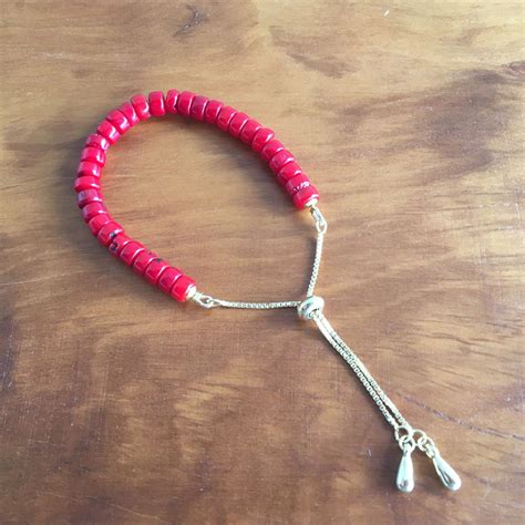 Pulseira Coral Semijoia Fecho Regul Vel Banhada A Ouro K