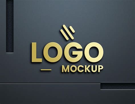 Premium PSD | Gold effect logo mockup on realisitc background