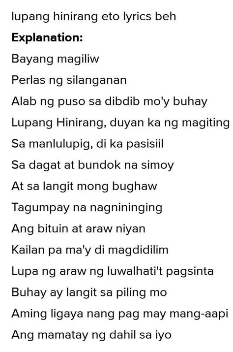 Pambansang Awit Ng Pilipinas Lyrics Brazil Network