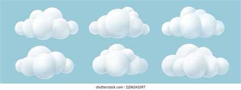 White 3d Clouds Set Isolated On Stock Vector Royalty Free 1954471288