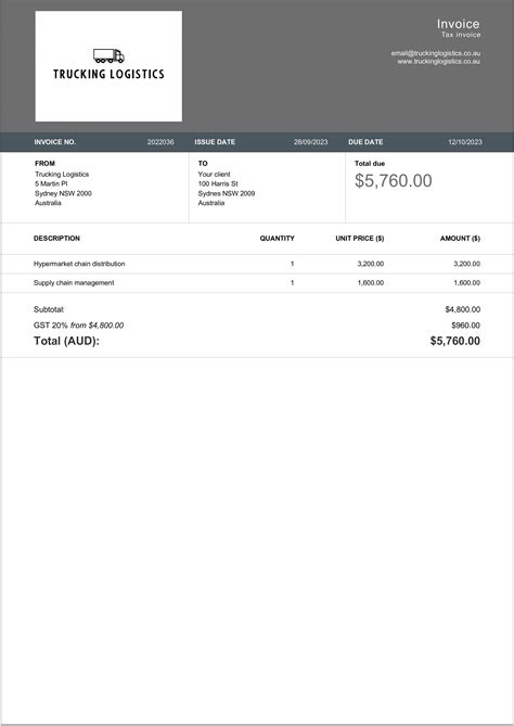 Trucking Invoice Templates Free Editable Billdu