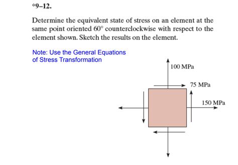 Solved Determine The Equivalent State Of Stress On An Chegg