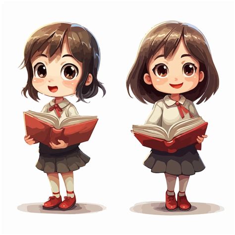 Premium Vector | An illustration of a girl with books