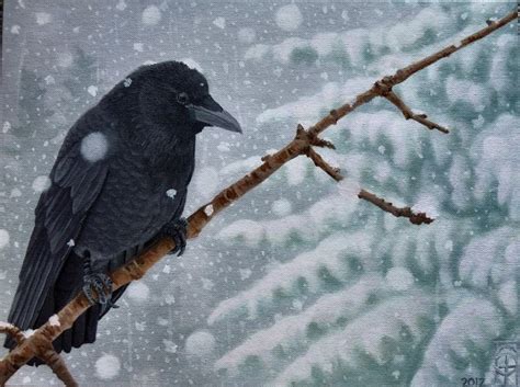 winter crow by ~shochin on deviantART | Illustrations; Animals ... | Crow, Crow art, Winter art