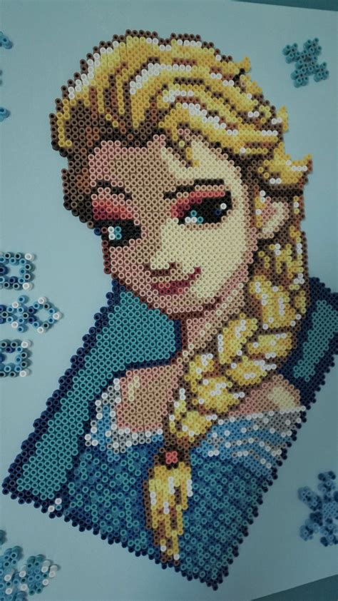 Grand Tableau Pixel Art Elsa La Reine Des Neiges Unique Tableaux