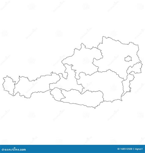 Political Map Of Austria With National Borders Cartoon Vector