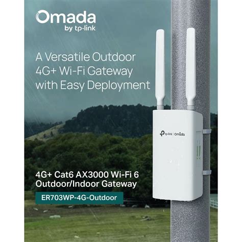 OMADA 4G+ AX3000 O/I GATEWAY OMADA 4G+ CAT6 AX3000 WI-FI 6 OUTDO (ER703WP-4G-OUTDOOR)