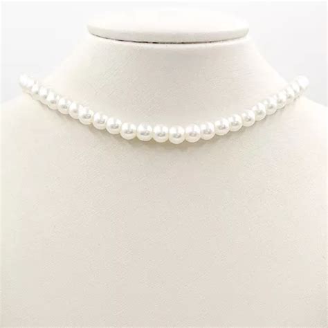 Collar Gargantilla De Perlas Blancas Cuotas Sin Inter S