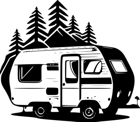 Camper - Black and White Isolated Icon - Vector illustration 23619464 Vector Art at Vecteezy