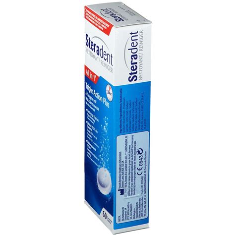 Steradent Triple Action Plus Nettoyant pour Prothèses Dentaires 60 pc s