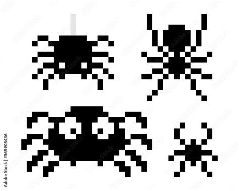 Pixel Spider Pixel Art Vector Illustration Stock Vector Adobe Stock