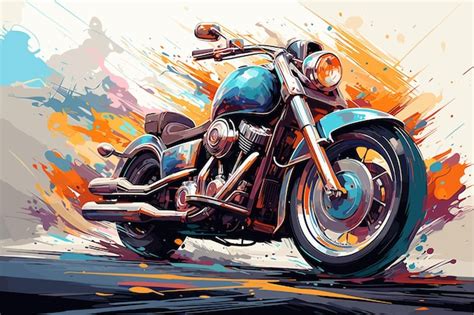 Premium Vector | 90's motorcycle illustration comic style charming look ...