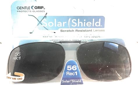 Solar Shield Clip On Polarized Sunglasses Size Rec Black Full