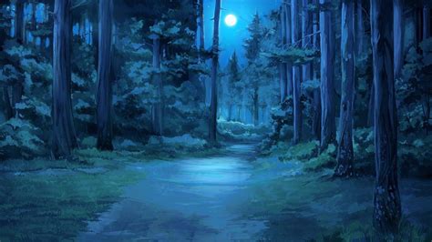 Everlasting Summer Forest Clearing Moon Moonlight P Wallpaper