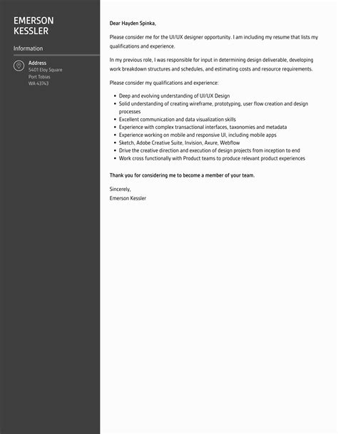 Uiux Designer Cover Letter Velvet Jobs