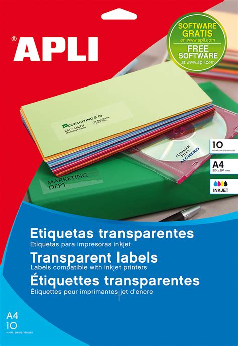 Agipa 40 Étiquettes adhésives transparentes 105 x 148 mm