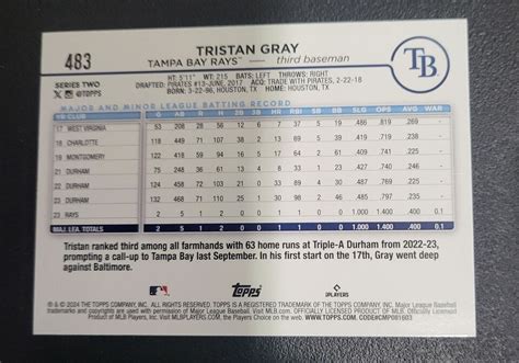 2024 Topps Series 2 Tristan Gray 483 Holiday Liberty Foil EBay