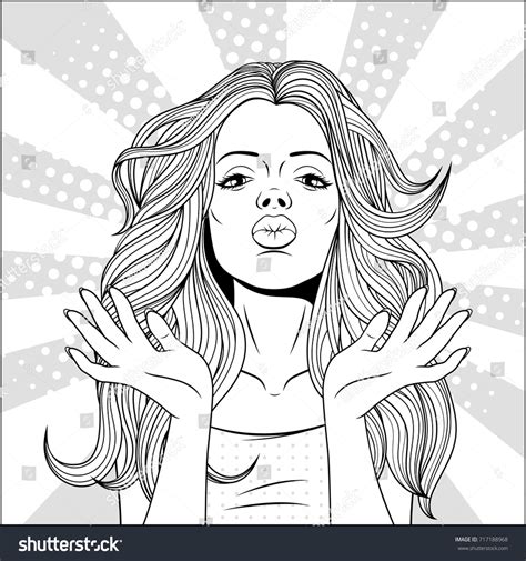 Vector Illustration Pop Art Beautiful Girl Stock Vector Royalty Free