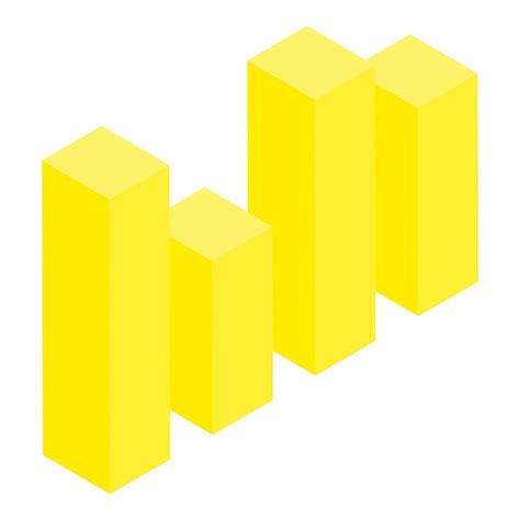 Premium Vector Yellow Bar Graph Icon Isometric Of Yellow Bar Graph