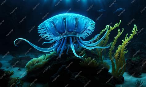 Premium AI Image | Bioluminescent Creatures of the Deep Sea