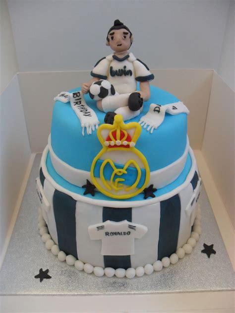 Tiered Real Madrid Ronaldo Football Cake Torta Futbol Tortas Para