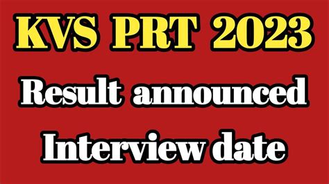 Kvs Prt Result Kvs Prt Result 2023 Kab Aayega Kvs YouTube