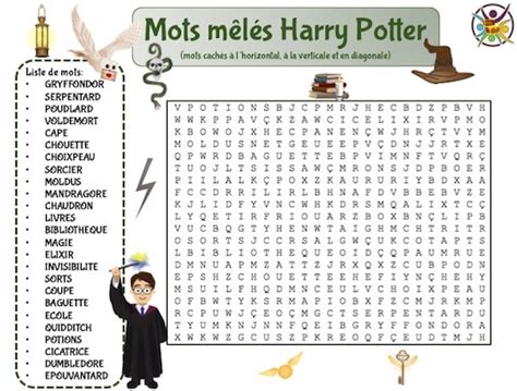 Mots mêlés Harry Potter Jeu à imprimer Un Anniversaire en Or