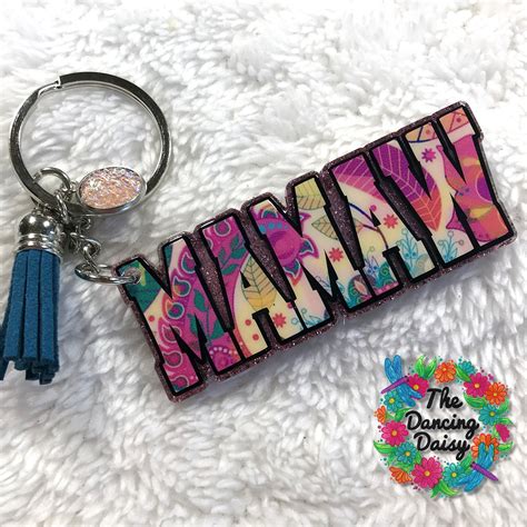 Mamaw Word Acrylic Key Chain Blank Moxie Vinyls