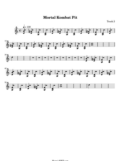 Mortal Kombat Pit Sheet Music Mortal Kombat Pit Score •