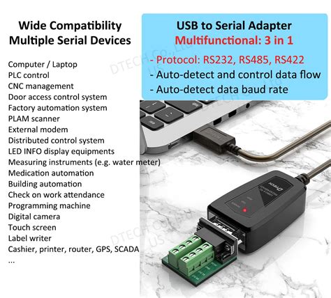 Getuscart Dtech Usb To Serial Adapter Rs Rs R To Usb Cable