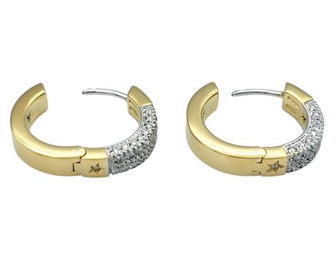 H Stern Pavé Diamond Hinged Huggie Hoop Earrings Set In 18 Karat