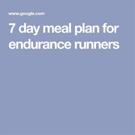 The Ultimate Seven Day Meal Plan For Endurance Athletes Chatelaine