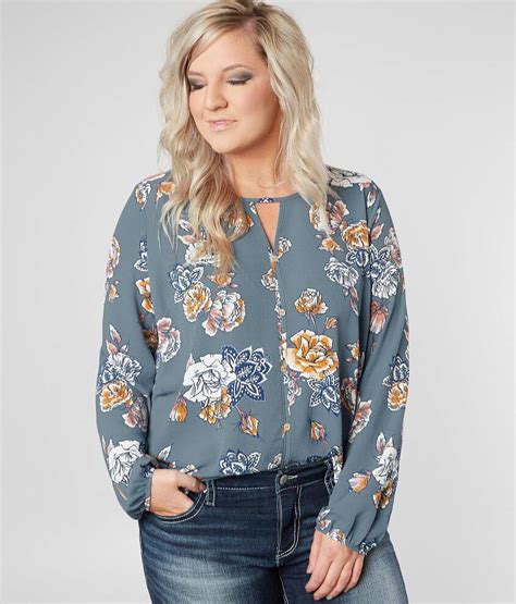 Daytrip Textured Floral Blouse Plus Size Only Womens Shirts And Blouses In Multi Buckle