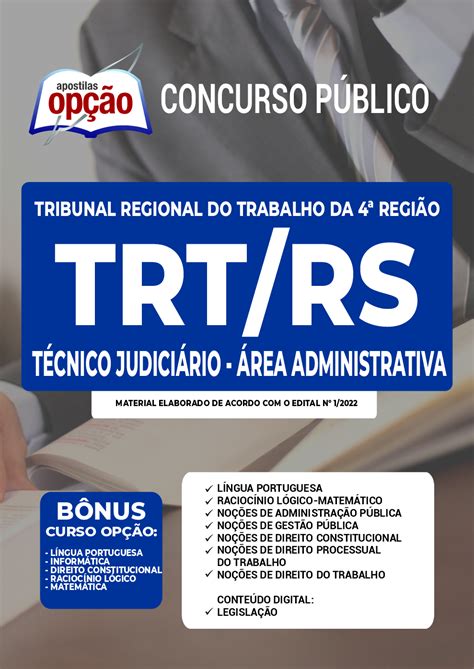 Apostila TRT RS Técnico Judiciário Área Administrativa