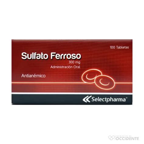 SULFATO FERROSO 300mg X 10 TABLETAS CAJA DE 10 BLISTER SELECTPHARMA