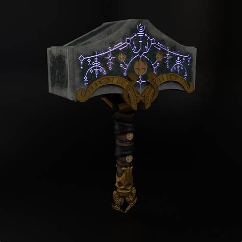 D Model Mjolnir From God Of War Ragnarok Vr Ar Low Poly Cgtrader